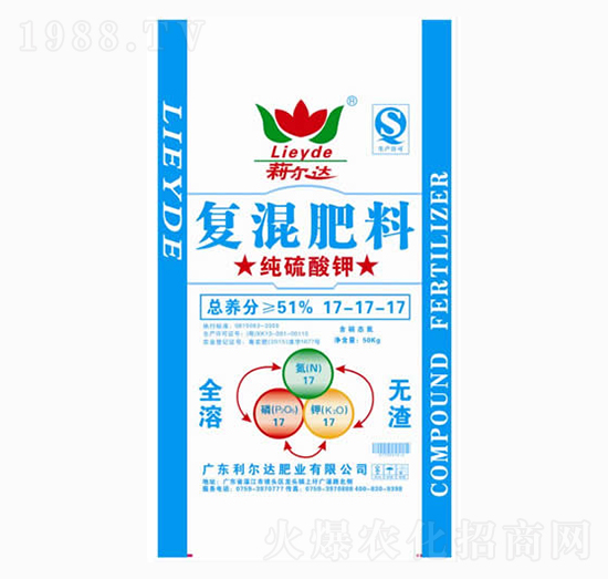 純硫酸鉀復(fù)混肥料17-17-17-利爾達