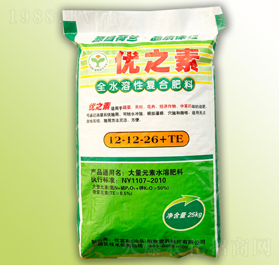 全水溶性復(fù)合肥料12-12-26+TE-優(yōu)之素-優(yōu)富斯